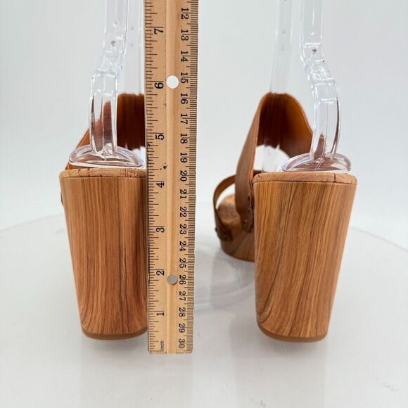 Kork-Ease Womens Darra Sandals Platform Block Heel Brown Slide Slip On Wooden 11 - Picture 8 of 14